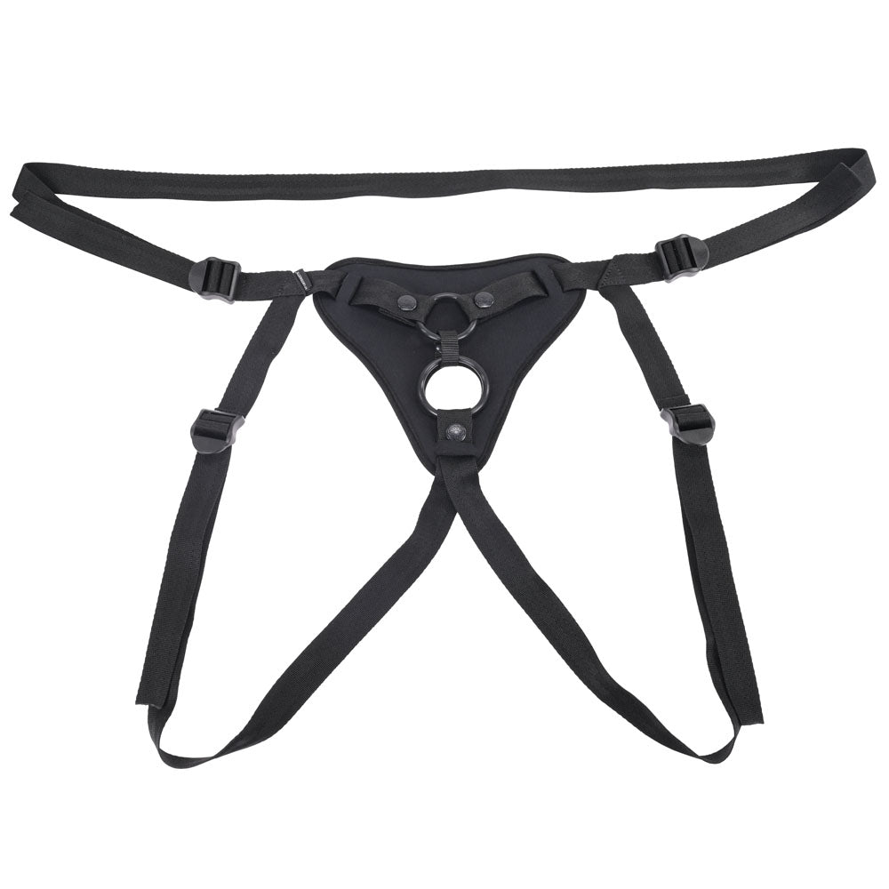 SPORTSHEETS Dual Desires Strap On - Black Adjustable Strap-On Harness (No Probe Included) - SS31003