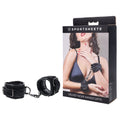 SPORTSHEETS Velvet Noir Handcuffs - Black Adjustable Cuff Restraints - SS37001
