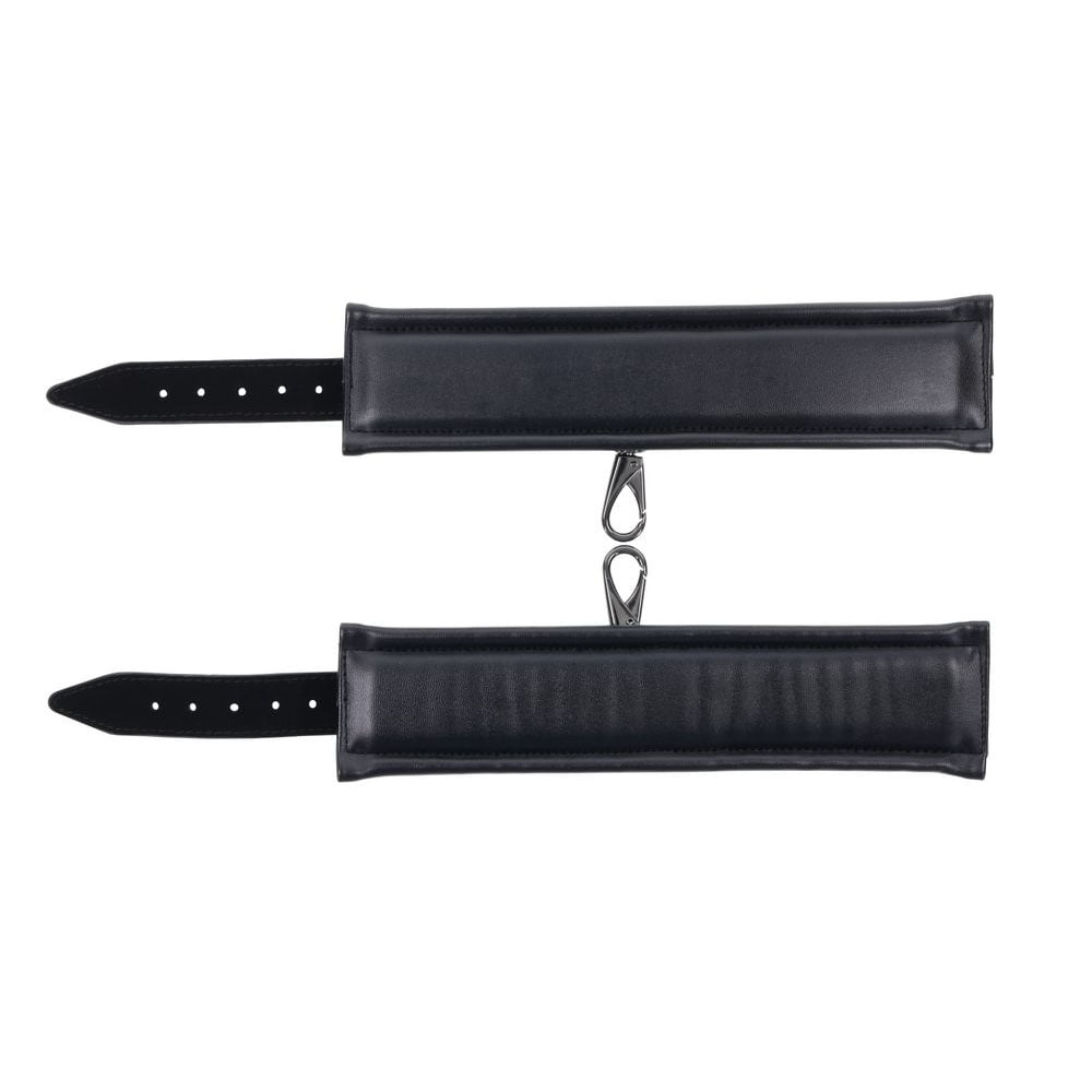 SPORTSHEETS Velvet Noir Handcuffs - Black Adjustable Cuff Restraints - SS37001