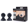 SPORTSHEETS Velvet Noir Silicone Nipple Suckers - Black/Grey Nipple Suckers - Set of 2 - SS37006