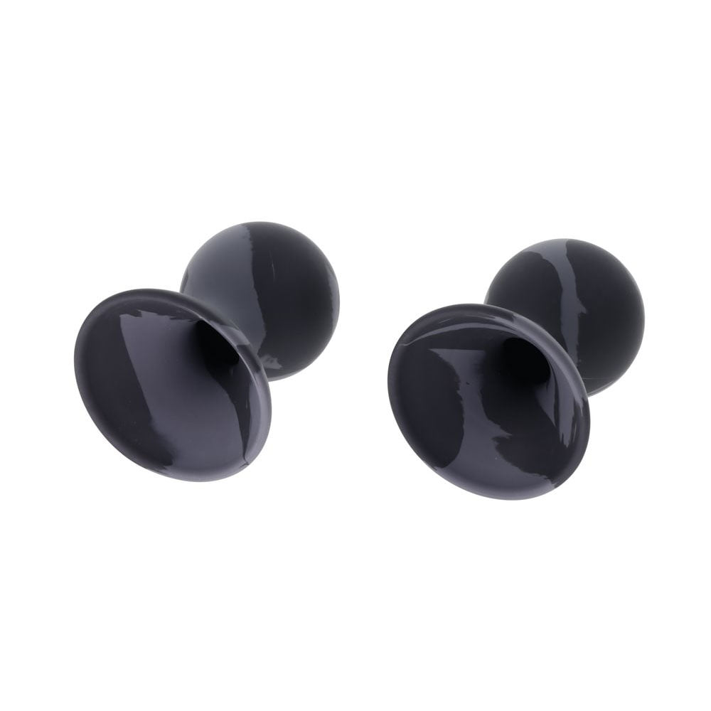 SPORTSHEETS Velvet Noir Silicone Nipple Suckers - Black/Grey Nipple Suckers - Set of 2 - SS37006