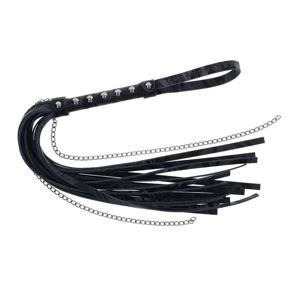 SPORTSHEETS Velvet Noir Chain Flogger - Black 43 cm Flogger Whip - SS37009