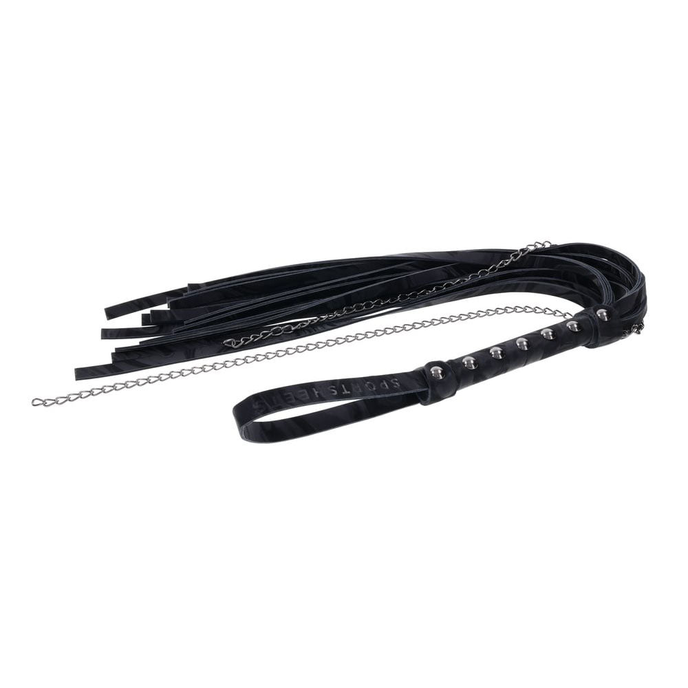 SPORTSHEETS Velvet Noir Chain Flogger - Black 43 cm Flogger Whip - SS37009
