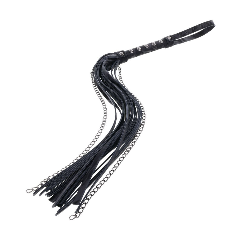 SPORTSHEETS Velvet Noir Chain Flogger - Black 43 cm Flogger Whip - SS37009