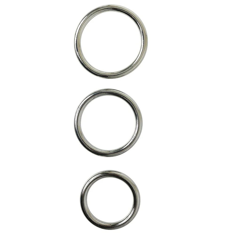 SPORTSHEETS Seamless Metal O-Ring 3 Pack - Metal Rings - Set of 3 Sizes - SS69403
