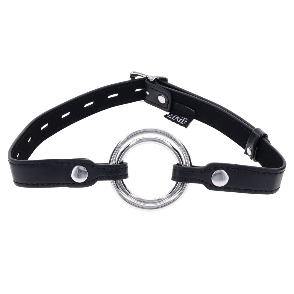 EDGE Interchangeable Ring Gag - Black Mouth Gag Restraint with 2 Interchangeable Pieces - SS98049