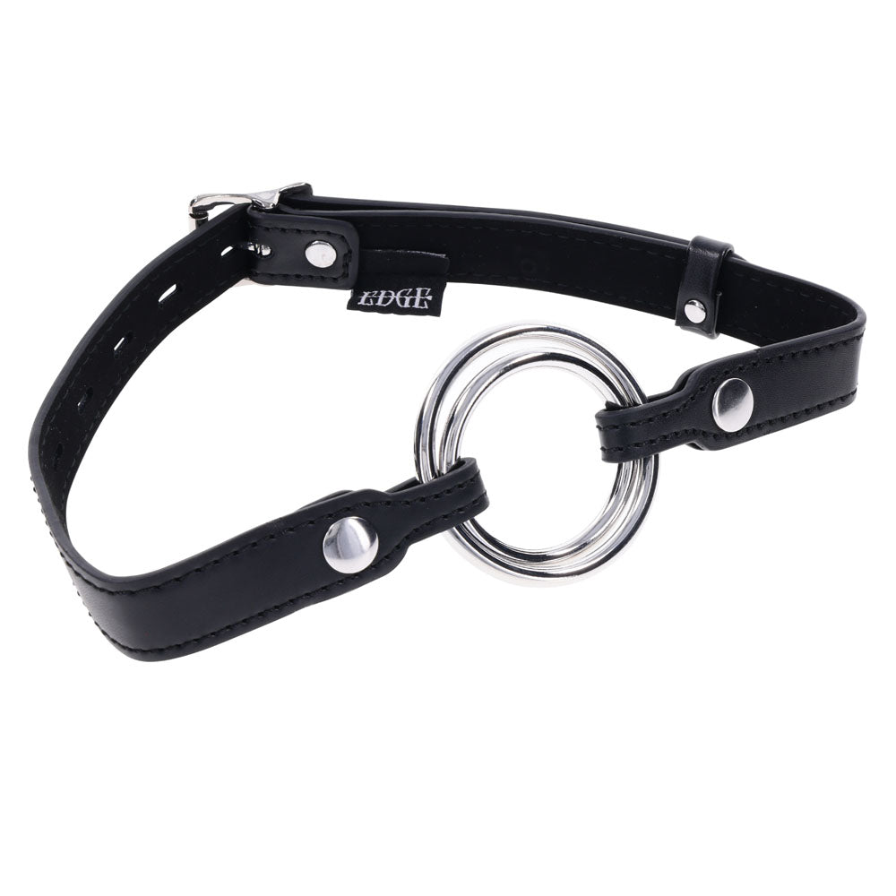 EDGE Interchangeable Ring Gag - Black Mouth Gag Restraint with 2 Interchangeable Pieces - SS98049