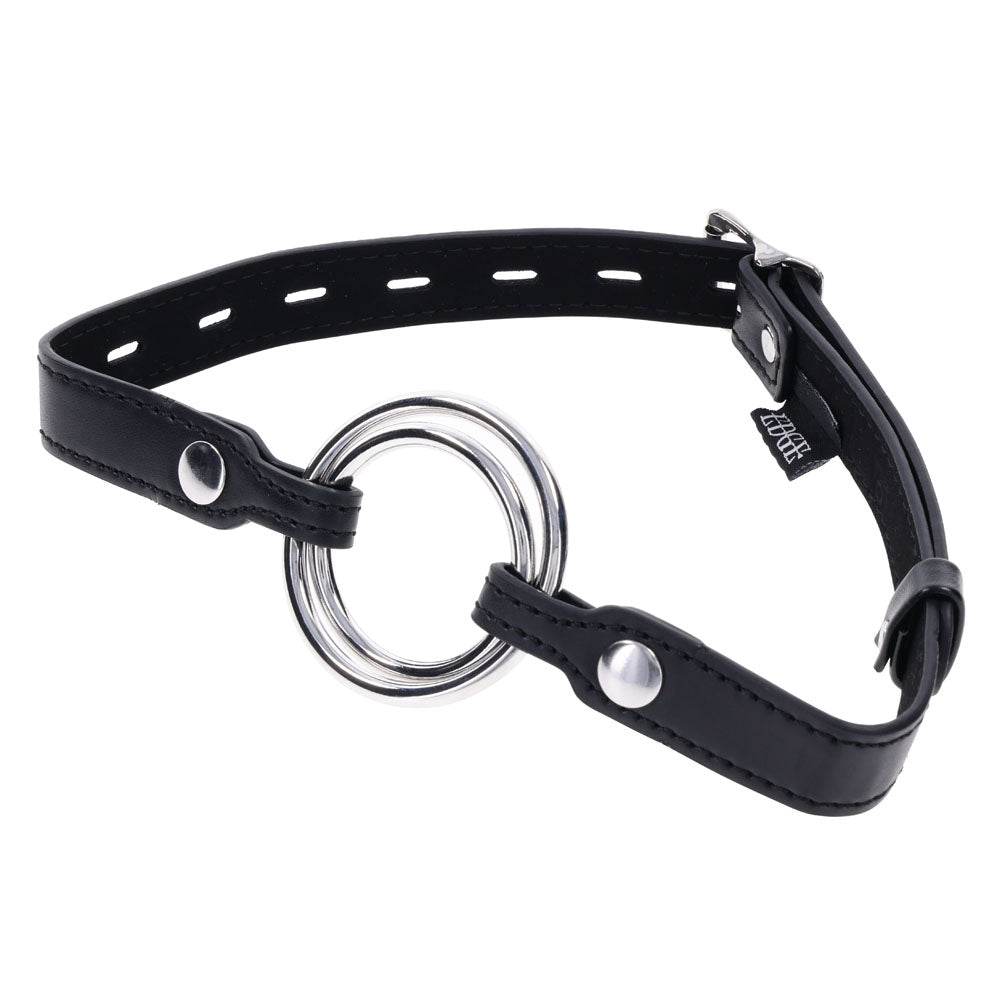 EDGE Interchangeable Ring Gag - Black Mouth Gag Restraint with 2 Interchangeable Pieces - SS98049