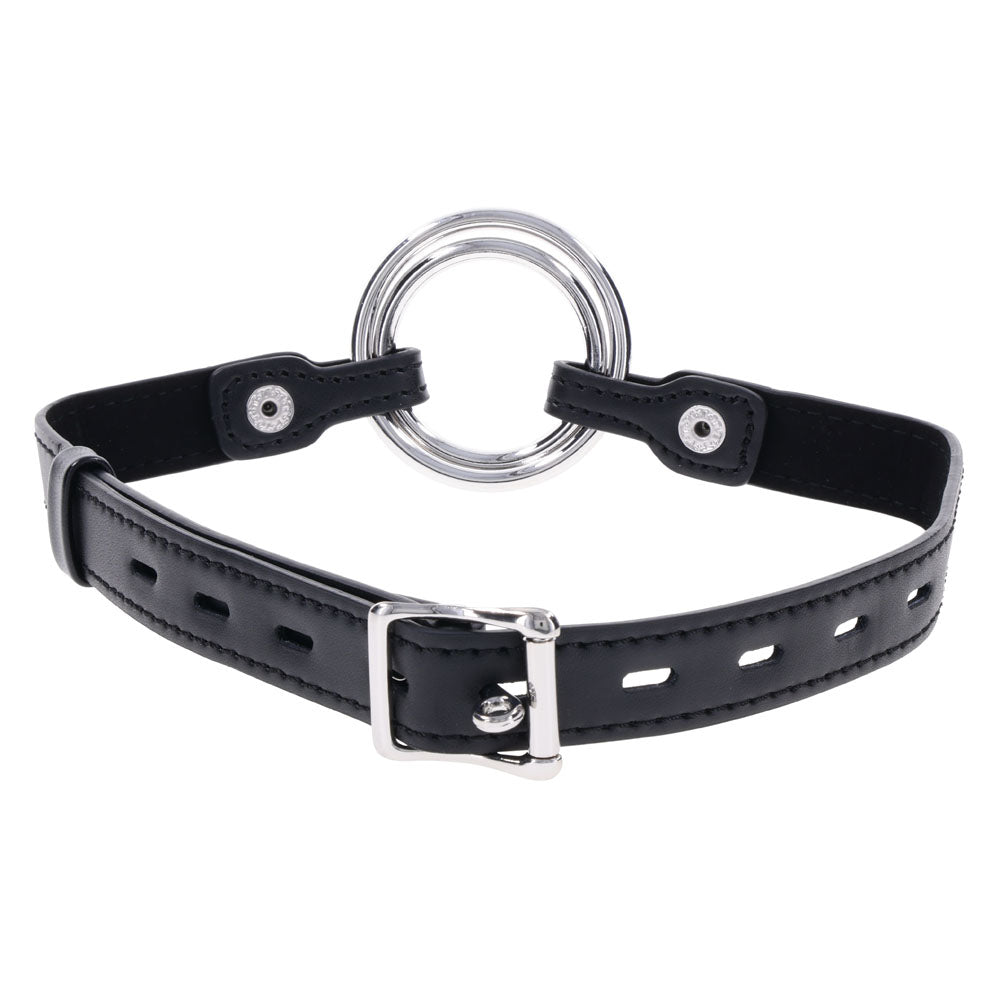 EDGE Interchangeable Ring Gag - Black Mouth Gag Restraint with 2 Interchangeable Pieces - SS98049