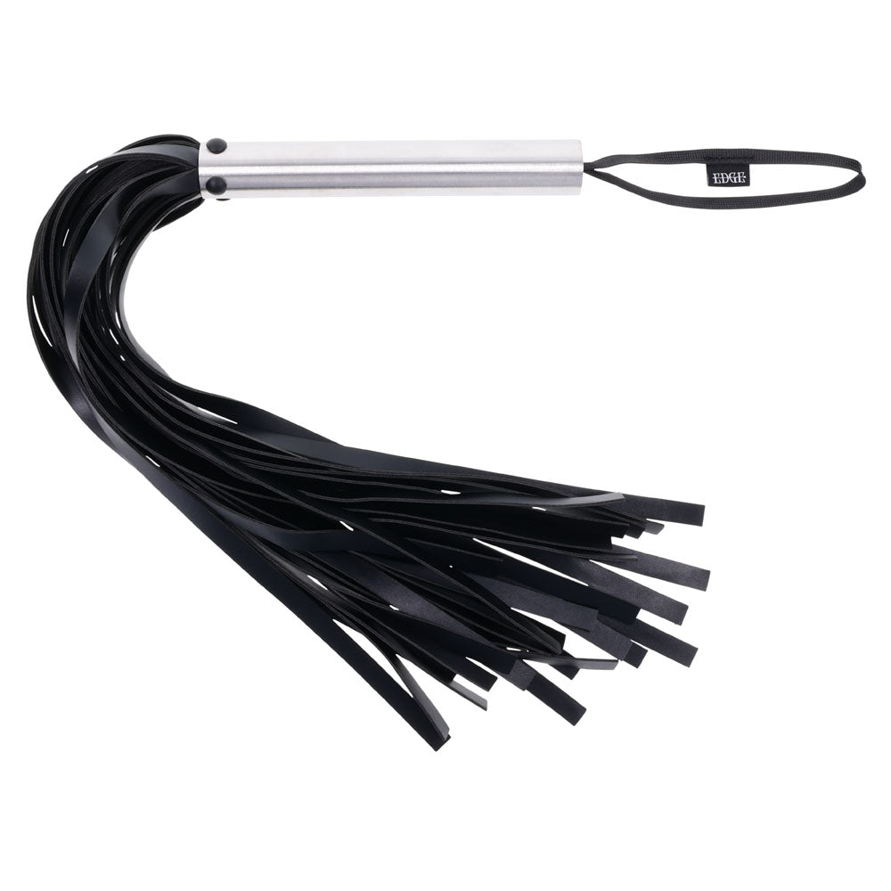 EDGE Flogger - Black Flogger Whip with Metal Handle - SS98050