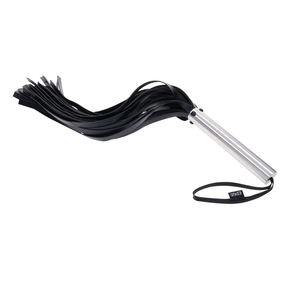EDGE Flogger - Black Flogger Whip with Metal Handle - SS98050