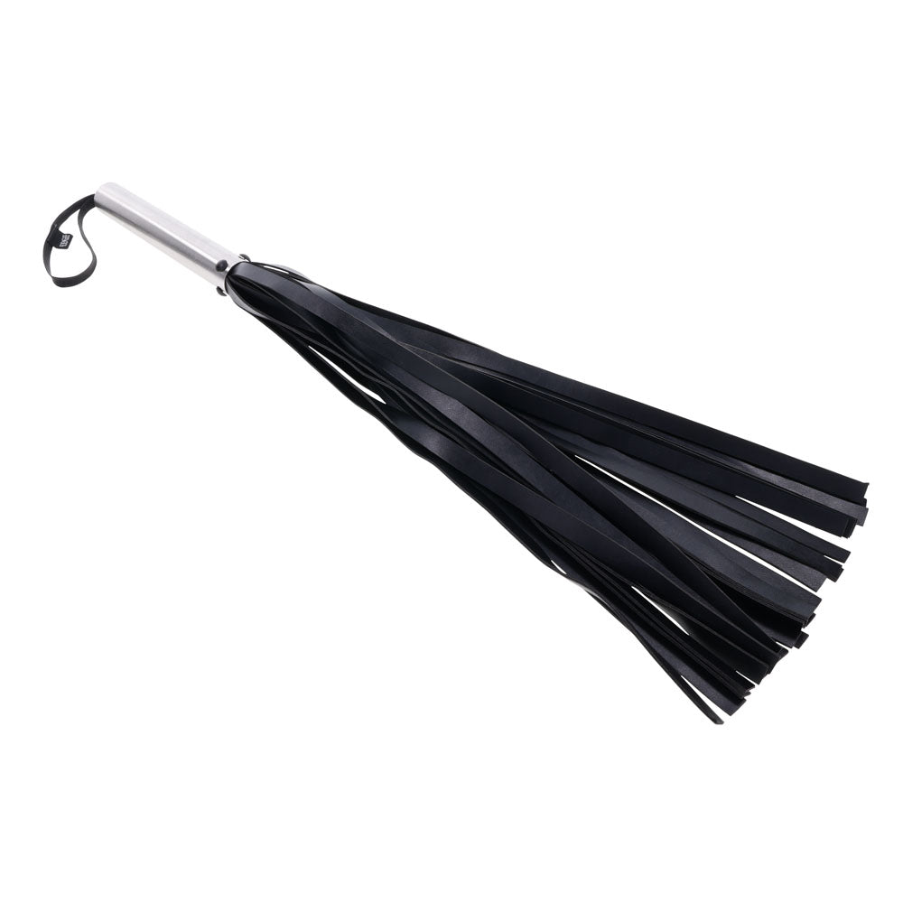 EDGE Flogger - Black Flogger Whip with Metal Handle - SS98050