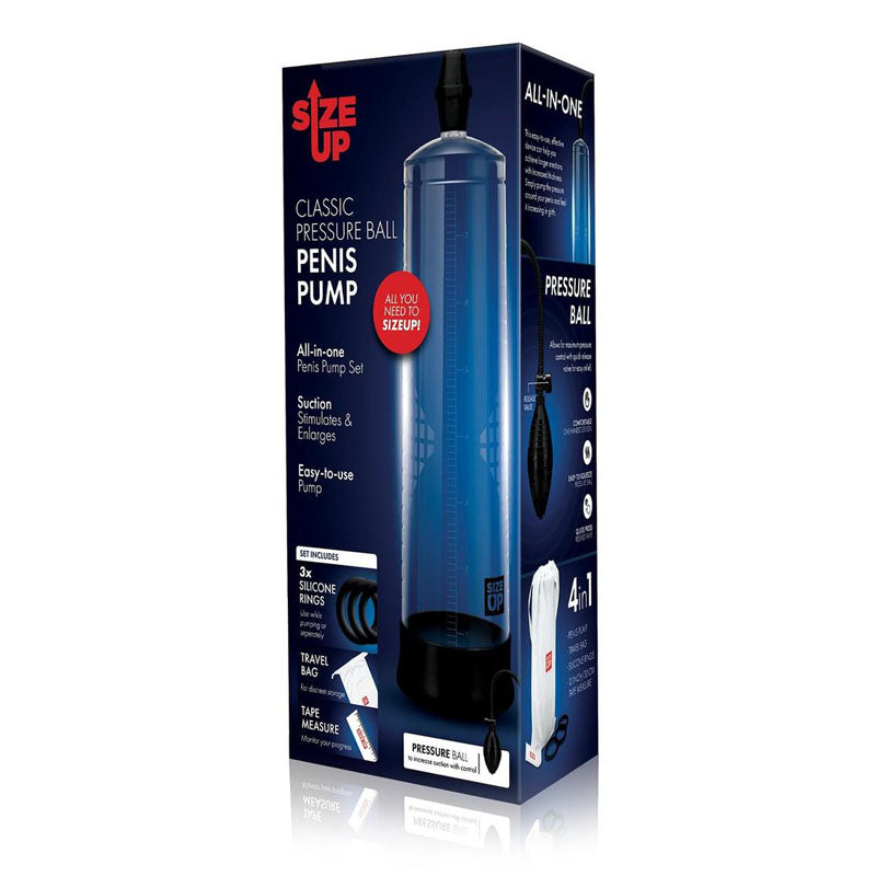 Size Up Classic Ball Penis Pump - Clear Penis Pump - SU300