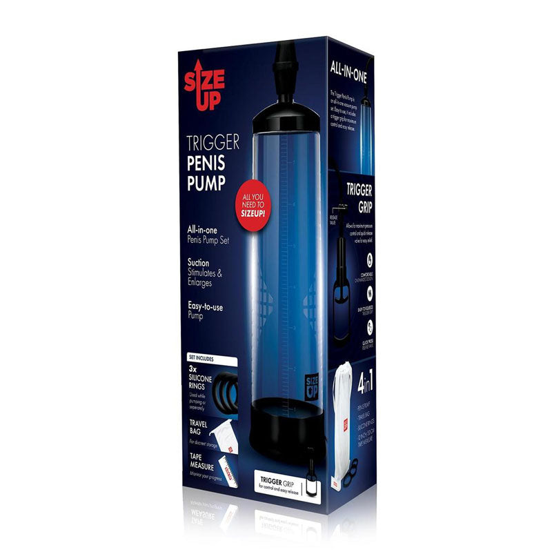 Size Up Trigger Penis Pump - Clear Penis Pump - SU301