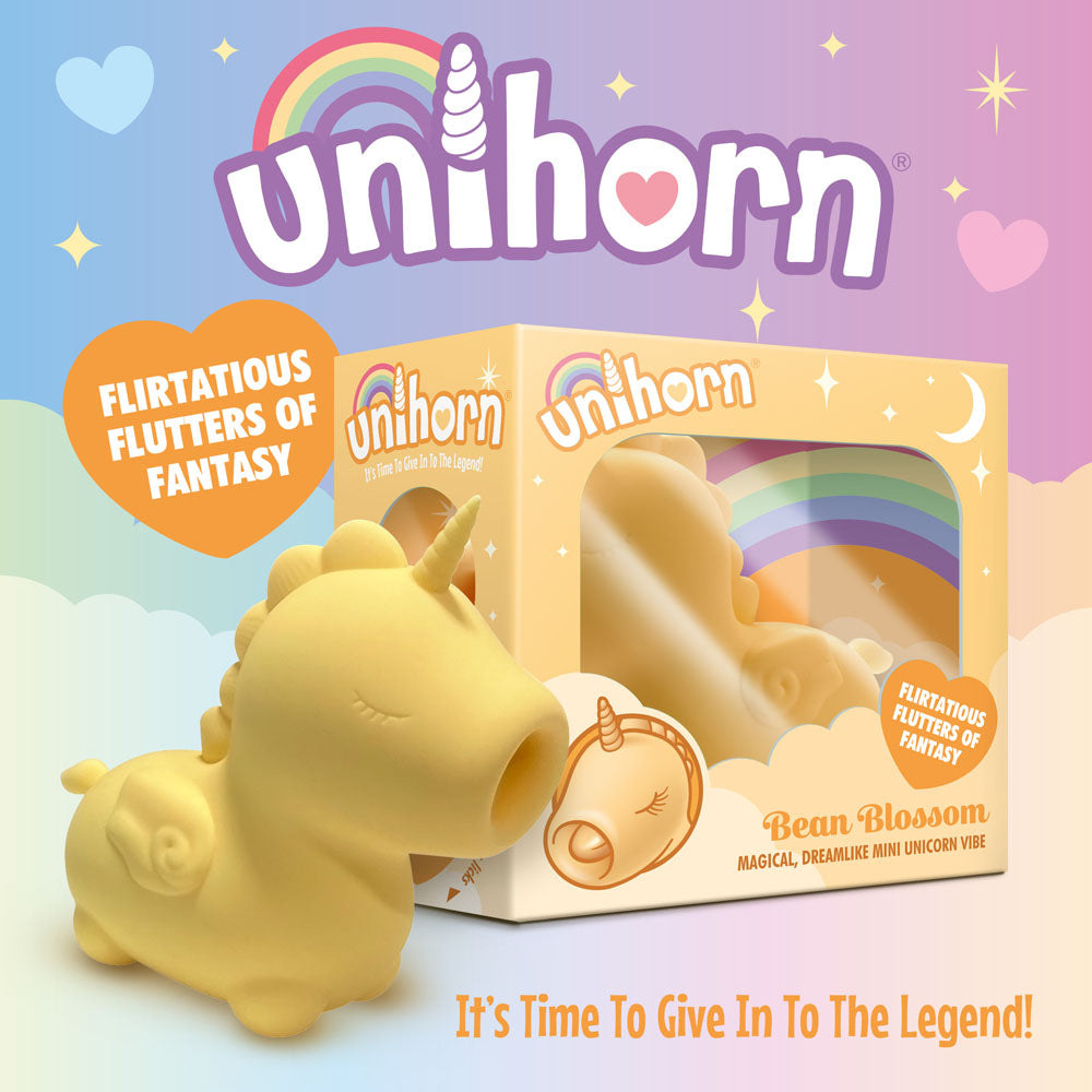 Unihorn - Bean Blossom - Yellow USB Rechargeable Flicking Stimulator - UNIBB