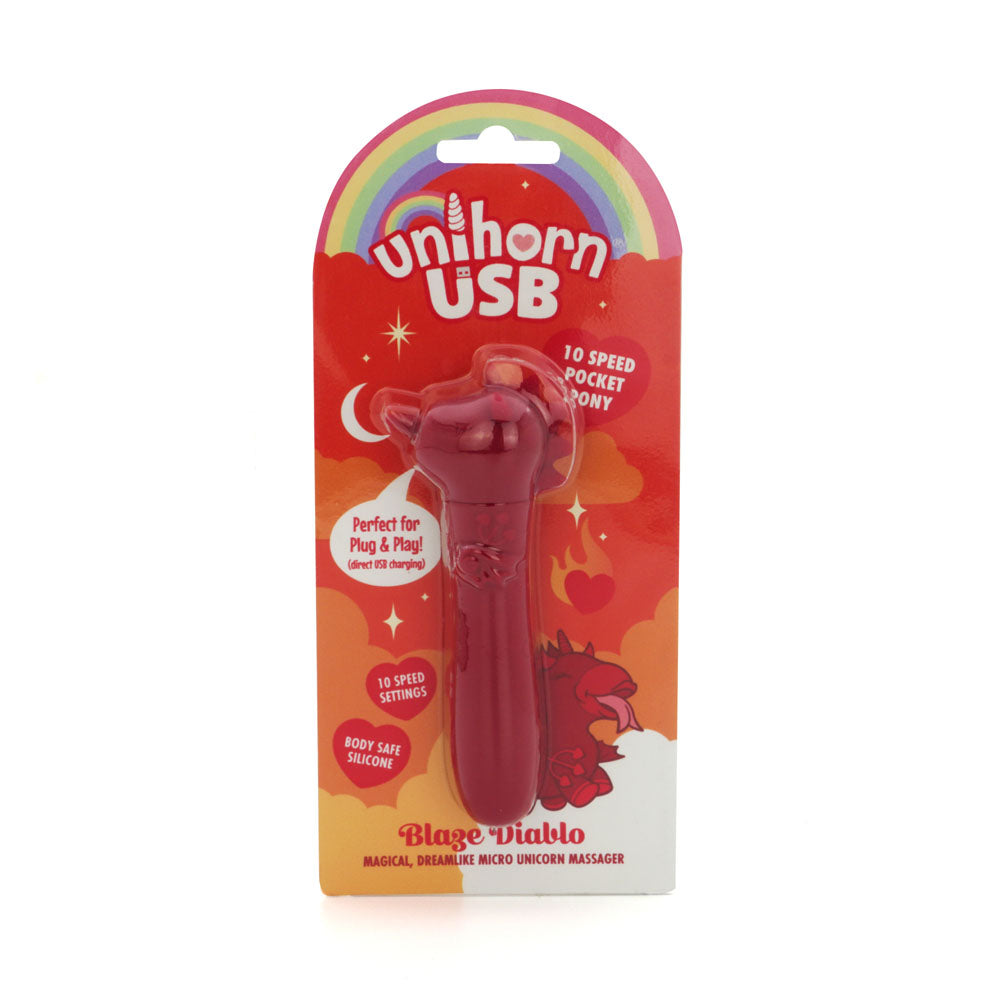 Unihorn - USB Bullet - Blaze Diablo - Red USB Rechargeable Vibrating Bullet - UNIBDBUL