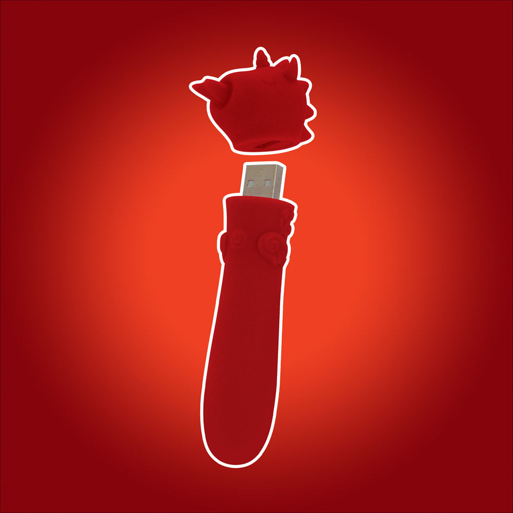 Unihorn - USB Bullet - Blaze Diablo - Red USB Rechargeable Vibrating Bullet - UNIBDBUL