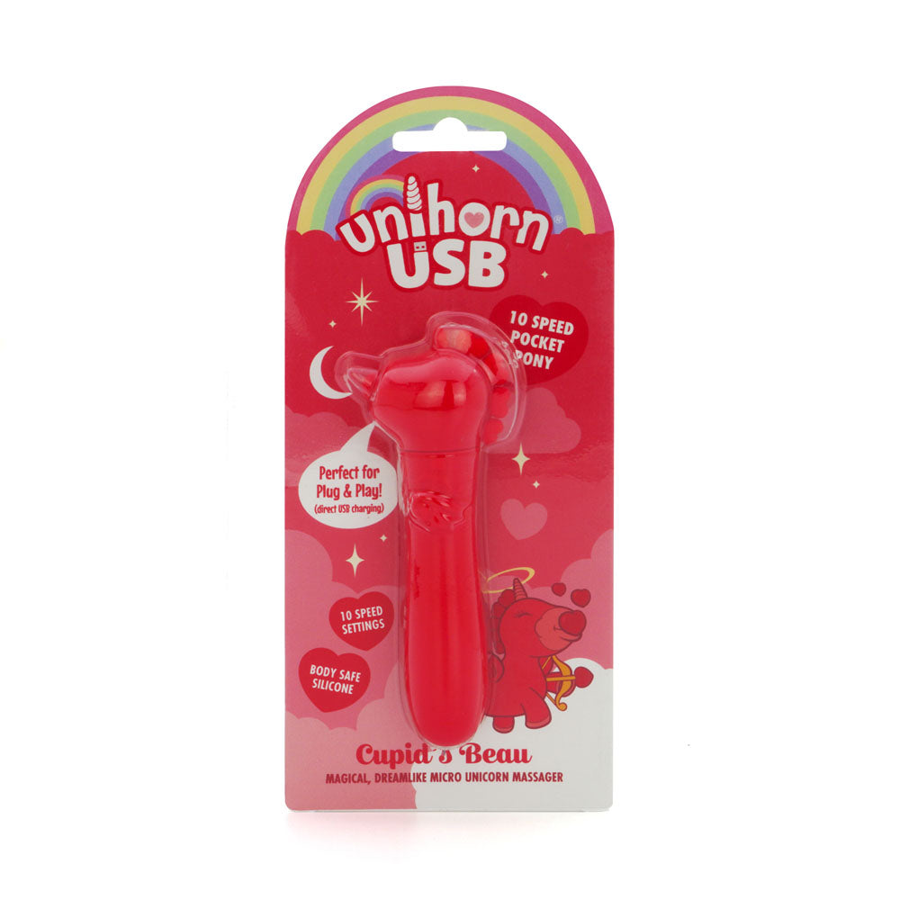 Unihorn - USB Bullet - Cupid's Beau - Red USB Rechargeable Vibrating Bullet - UNICBBUL