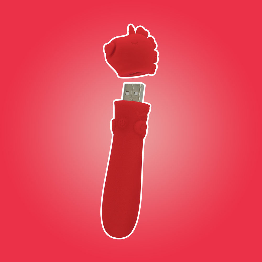 Unihorn - USB Bullet - Cupid's Beau - Red USB Rechargeable Vibrating Bullet - UNICBBUL
