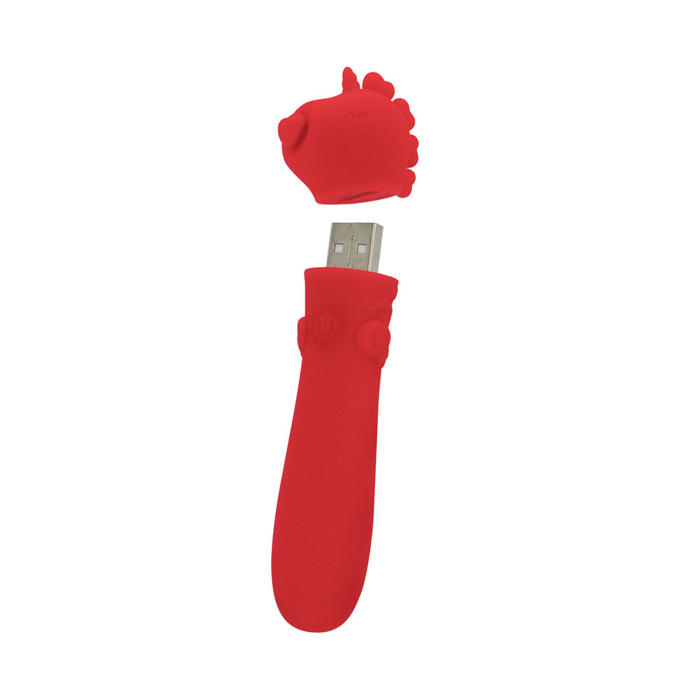 Unihorn - USB Bullet - Cupid's Beau - Red USB Rechargeable Vibrating Bullet - UNICBBUL