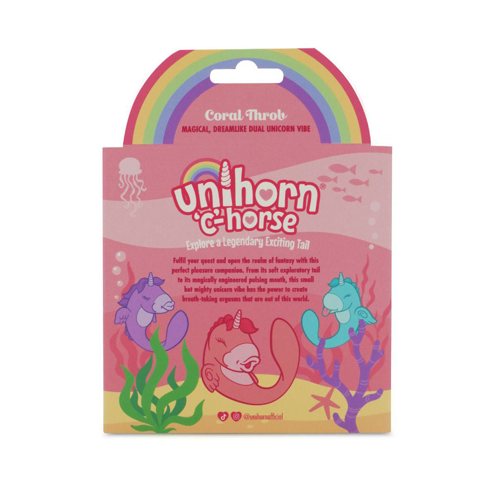 Unihorn - C Horse - Coral Throb - Coral USB Rechargeable Dual Unicorn Vibrator - UNICCT