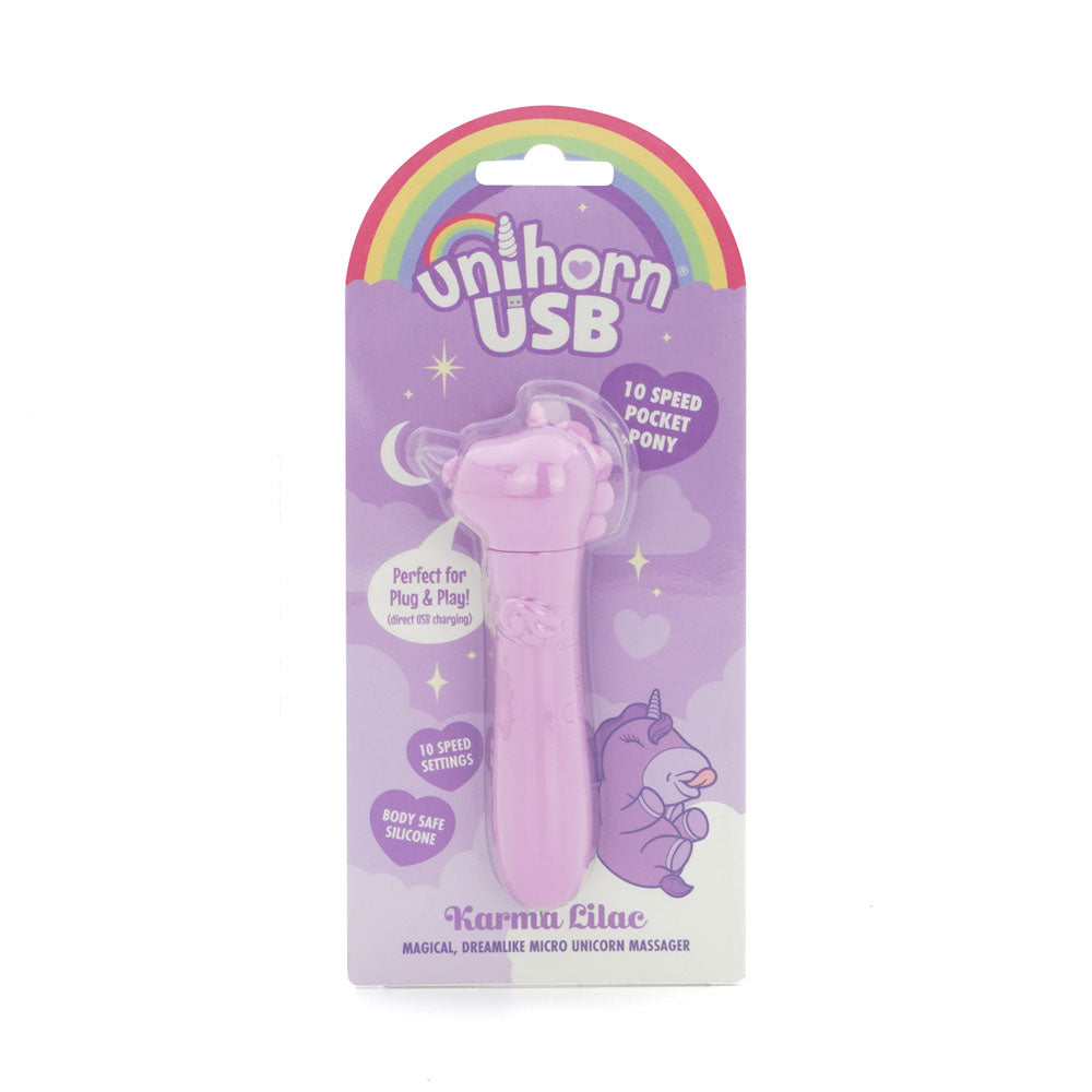 Unihorn - USB Bullet - Karma Lilac - Lilac USB Rechargeable Vibrating Bullet - UNIKLBUL