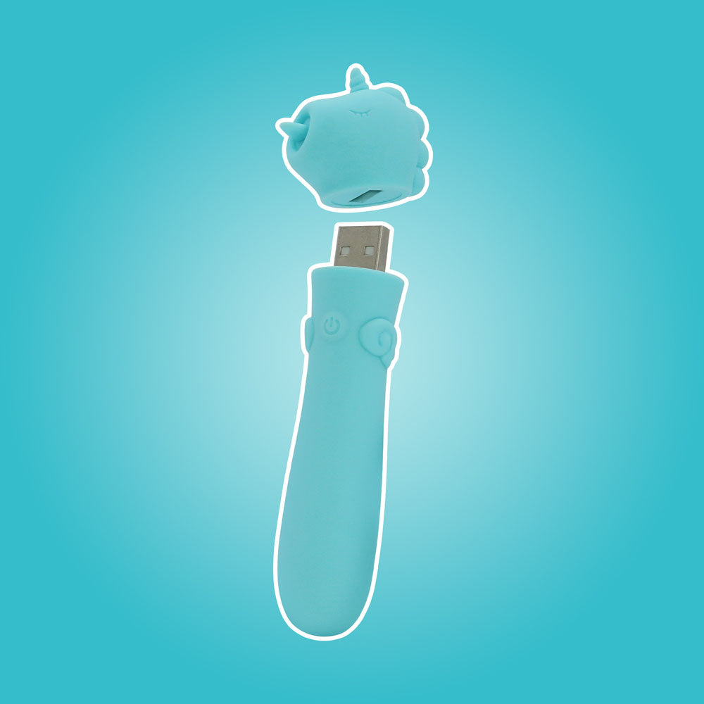 Unihorn - USB Bullet - Mount'n Peak - Teal USB Rechargeable Vibrating Bullet - UNIMPBUL