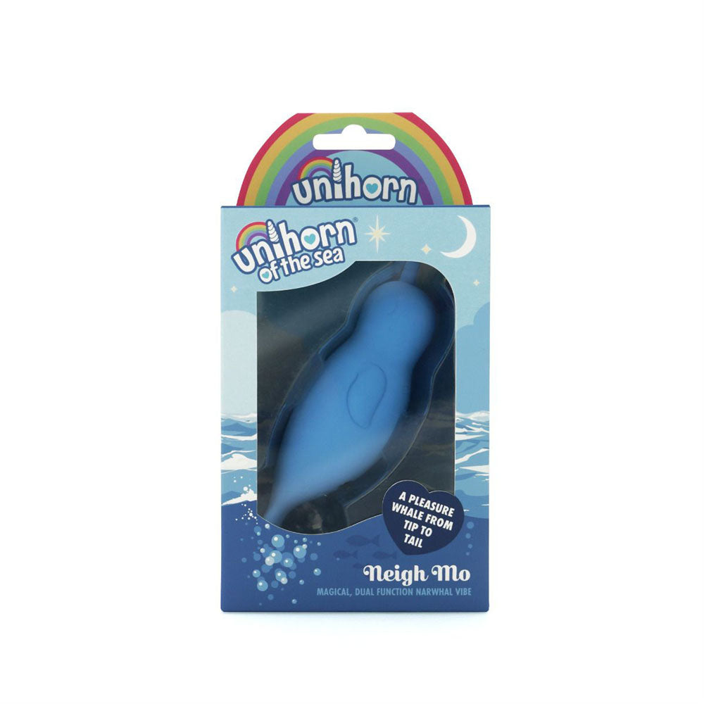 Unihorn of the Sea - Neigh Mo - The Narwhal - Blue USB Rechargeable Dual Motor Stimulator - UNINM