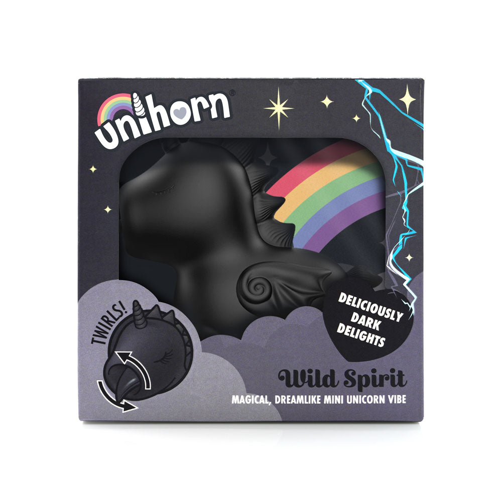 Unihorn - Wild Spirit - Black USB Rechargeable Flicking Stimulator - UNIWS