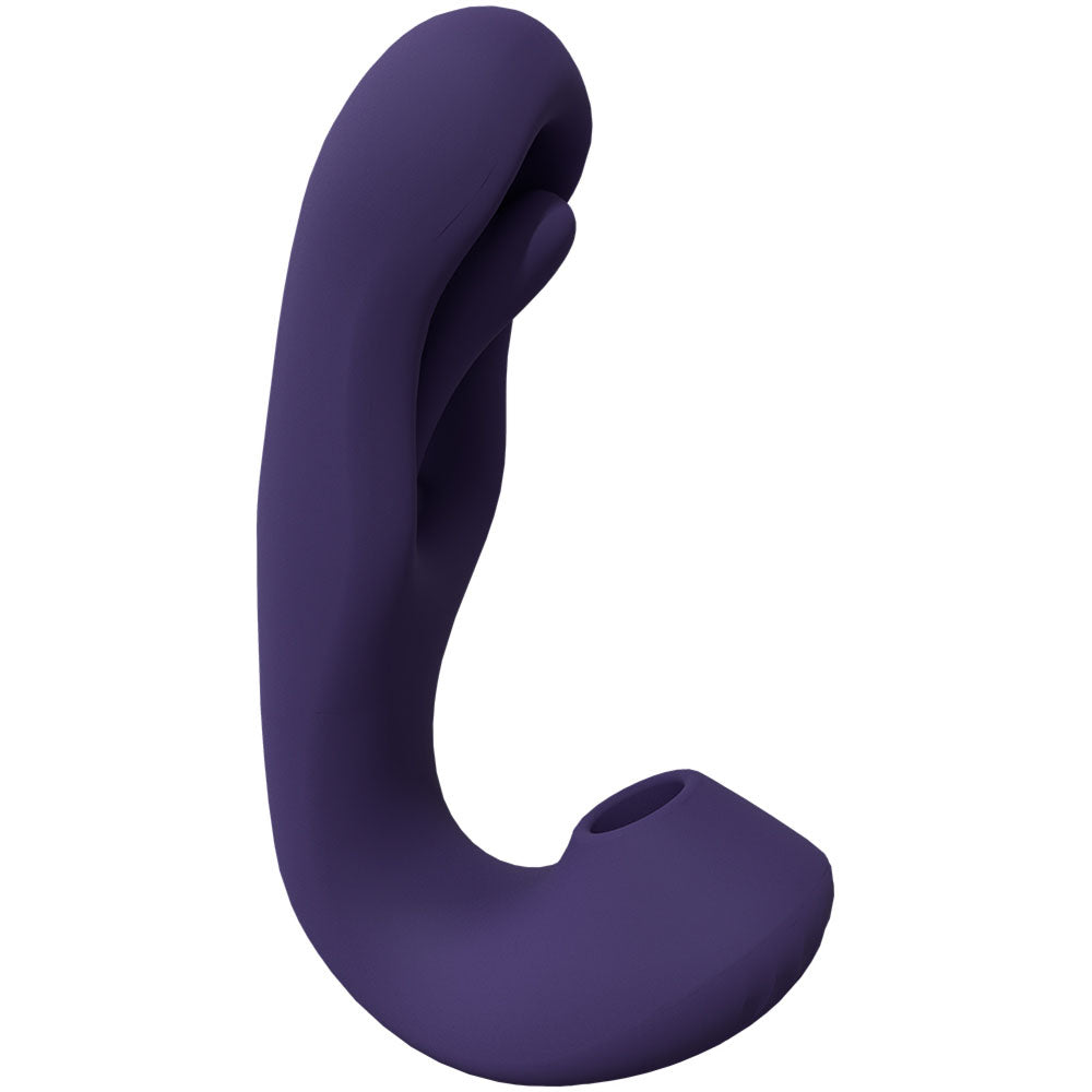VIVE Yuna - Purple - Purple USB Rechargeable Flapping Vibrator with Air Pulsation - VIVE055PUR