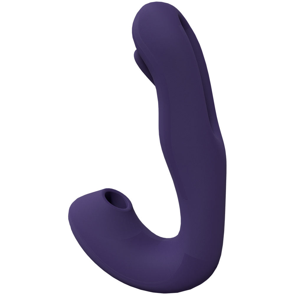 VIVE Yuna - Purple - Purple USB Rechargeable Flapping Vibrator with Air Pulsation - VIVE055PUR