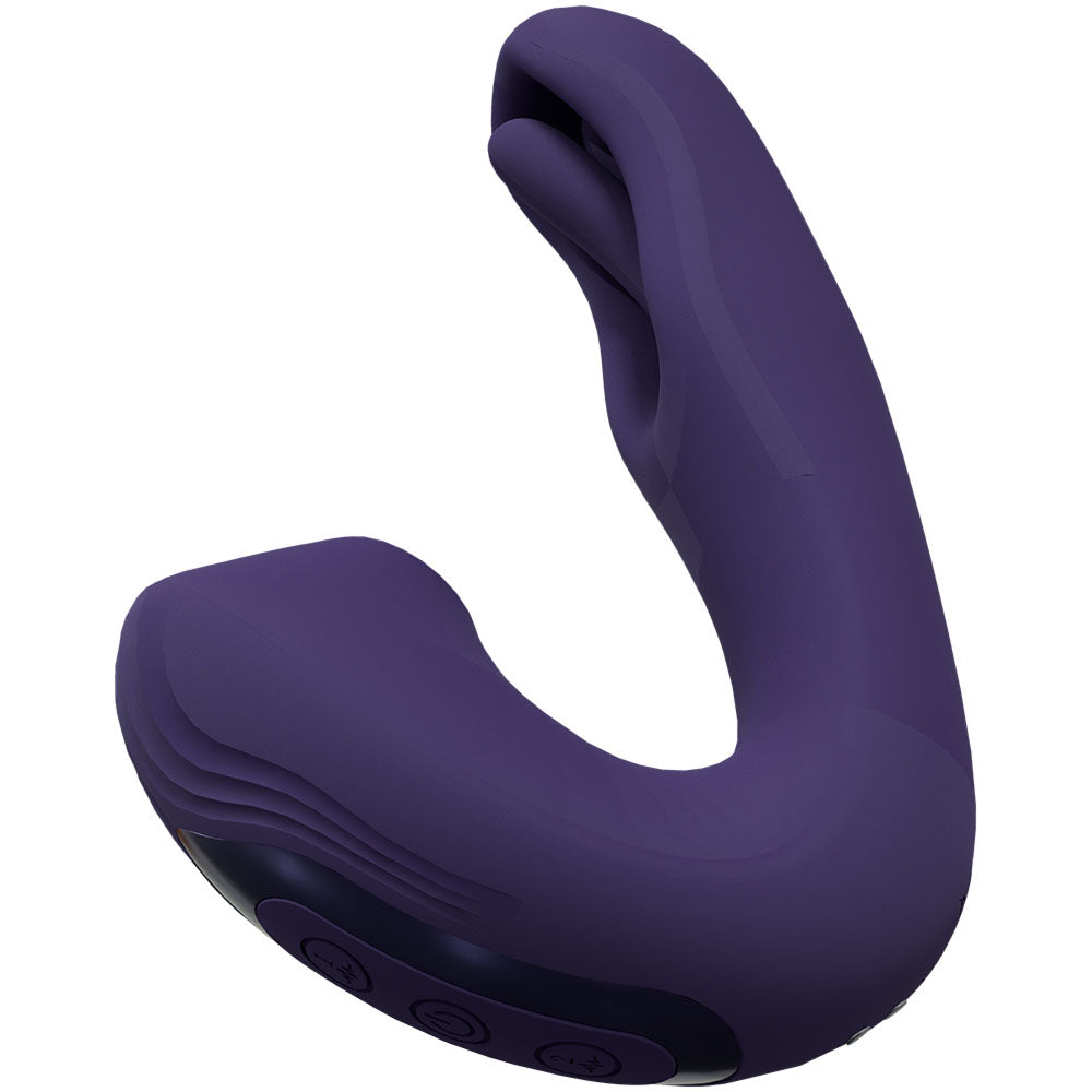 VIVE Yuna - Purple - Purple USB Rechargeable Flapping Vibrator with Air Pulsation - VIVE055PUR