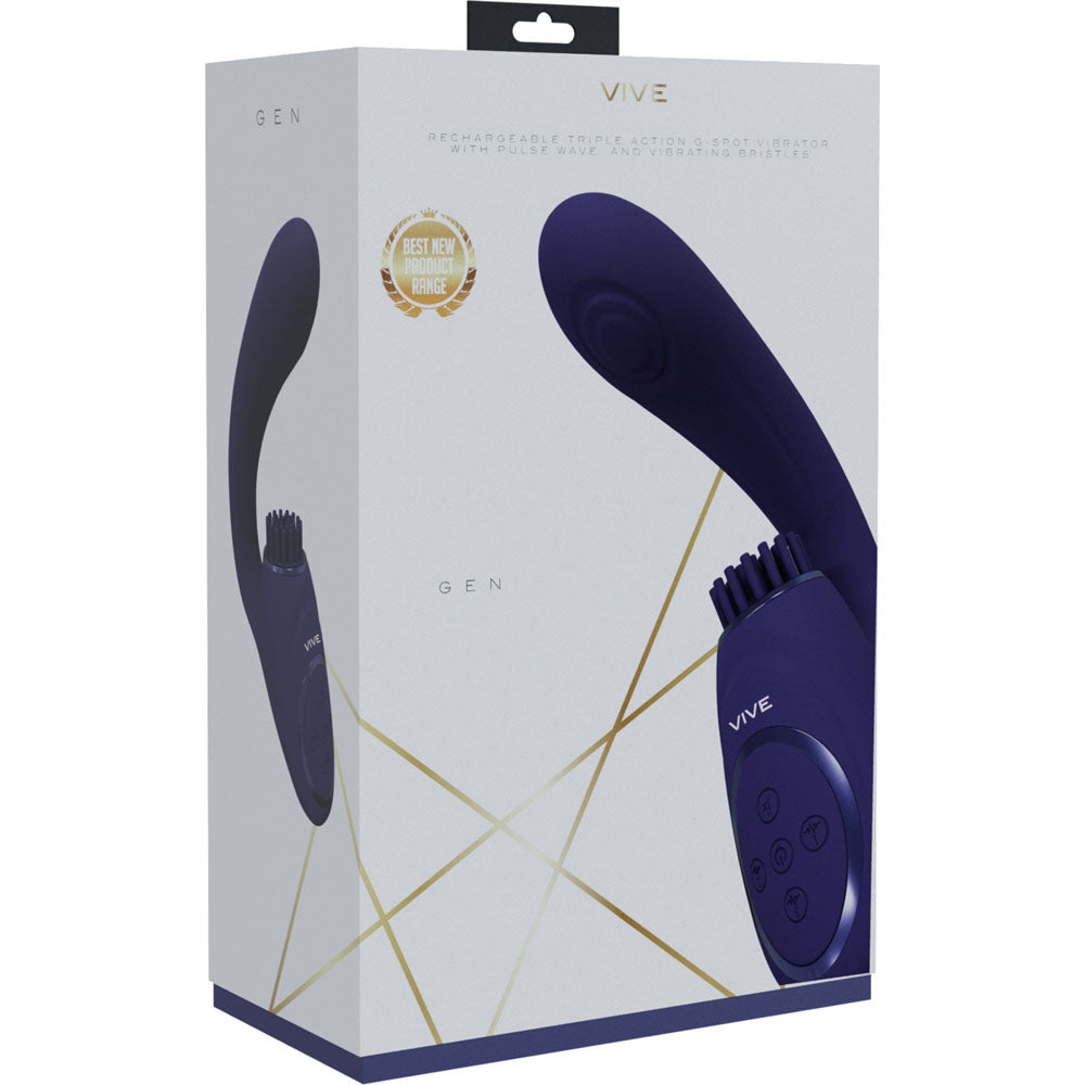 VIVE Gen - Purple - Purple USB Rechargeable Triple Motor Vibrator - VIVE061PUR