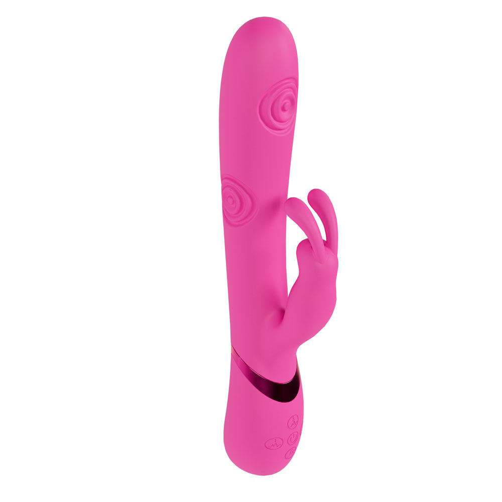 VIVE Mimi - Pink - Pink 25 cm USB Rechargeable Vibrating & Tapping Rabbit Vibrator - VIVE062PNK