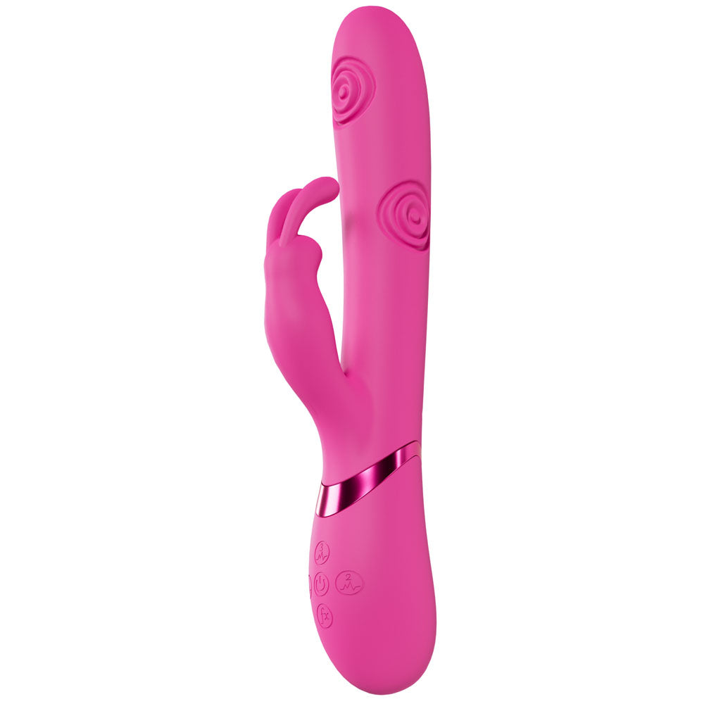 VIVE Mimi - Pink - Pink 25 cm USB Rechargeable Vibrating & Tapping Rabbit Vibrator - VIVE062PNK