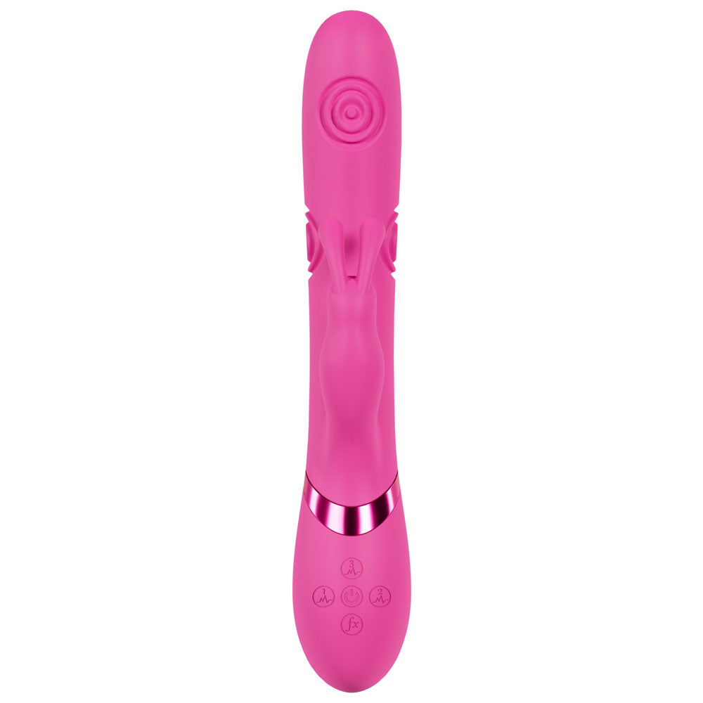 VIVE Mimi - Pink - Pink 25 cm USB Rechargeable Vibrating & Tapping Rabbit Vibrator - VIVE062PNK
