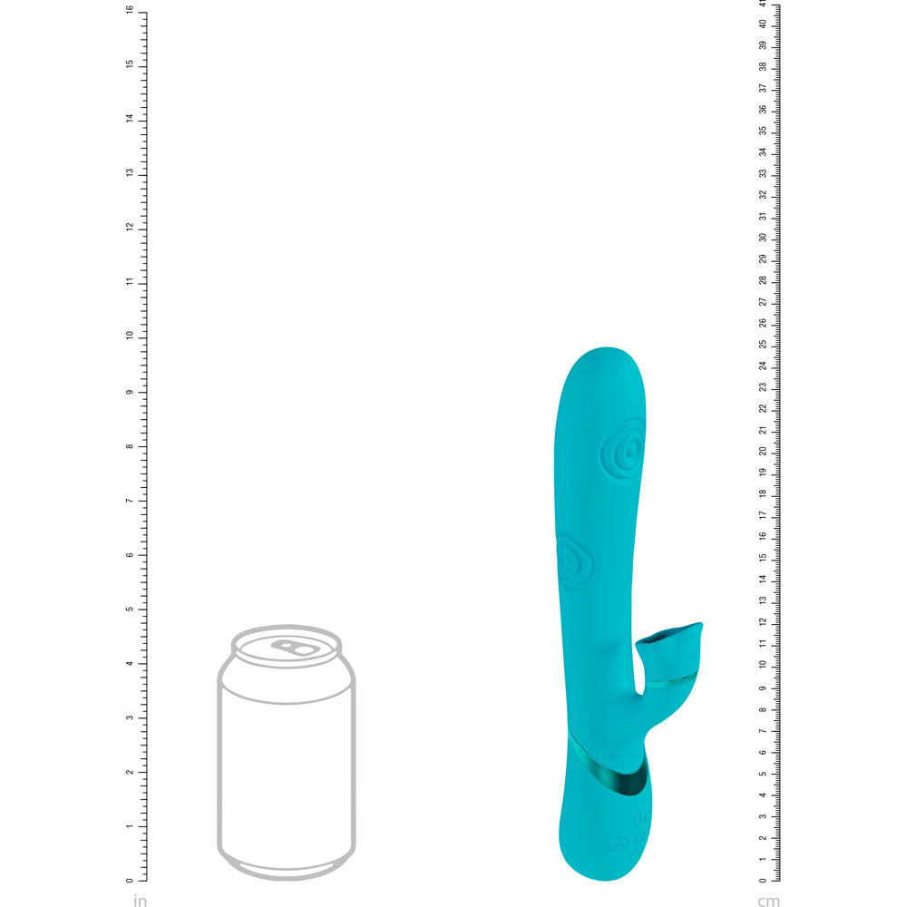 VIVE Fiore - Blue 25 cm USB Rechargeable Tapping Rabbit Vibrator - VIVE063BLU