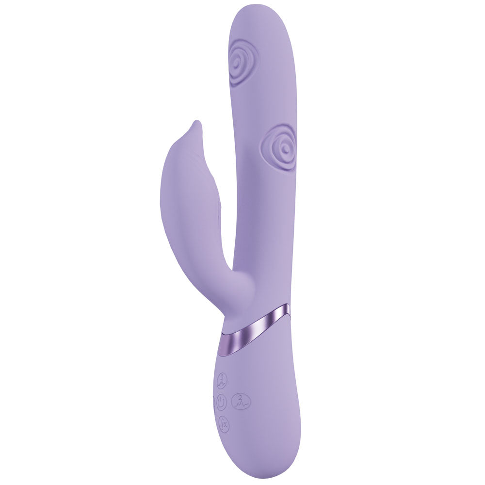 VIVE Pallina - Purple - Purple 25 cm USB Rechargeable Tapping Rabbit Vibrator - VIVE065LAV