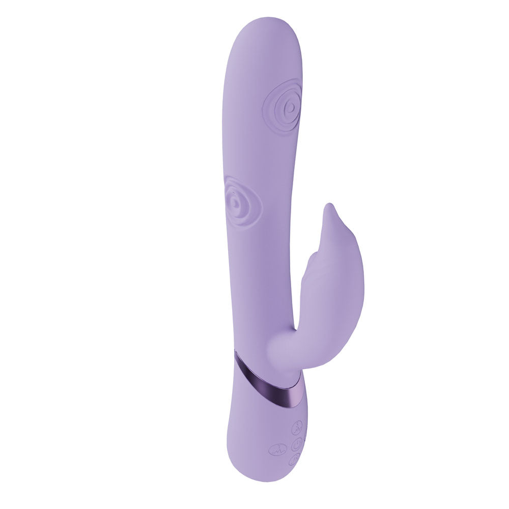 VIVE Pallina - Purple - Purple 25 cm USB Rechargeable Tapping Rabbit Vibrator - VIVE065LAV