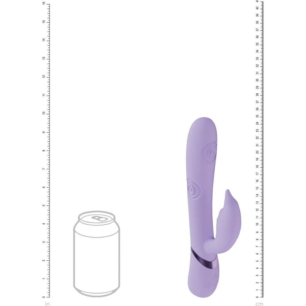 VIVE Pallina - Purple - Purple 25 cm USB Rechargeable Tapping Rabbit Vibrator - VIVE065LAV