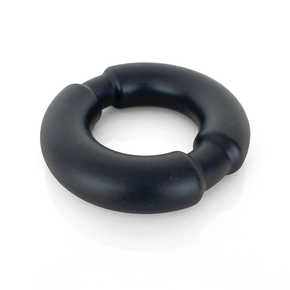 VERS Liquid Silicone Weighted Steel Core C-Ring - Black Cock Ring with Steel Core - VRS-2205