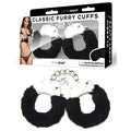 WhipSmart Classic Furry Cuffs - Black - Black Furry Restraints with Bonus Eye Mask - WS1505