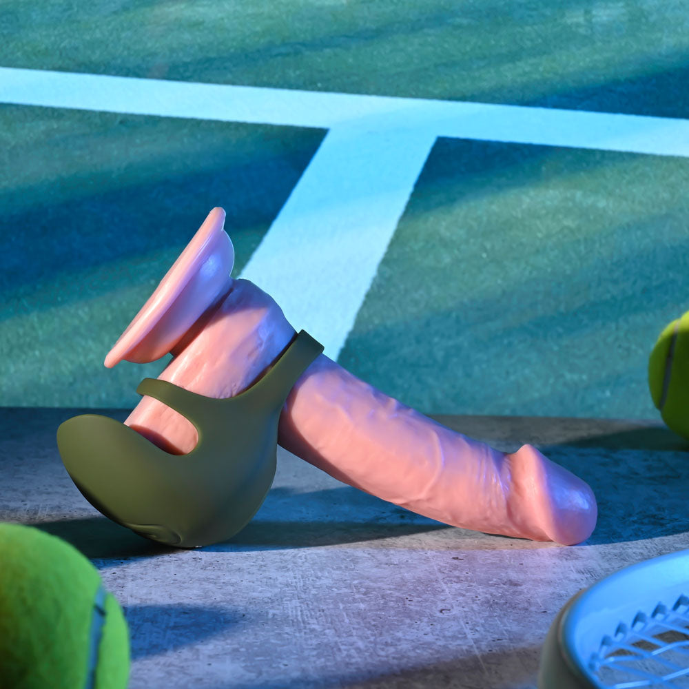 Zero Tolerance NUTTY BUDDY - Olive Green USB Rechargeable Vibrating Cock & Balls Ring - ZE-RS-5896-2