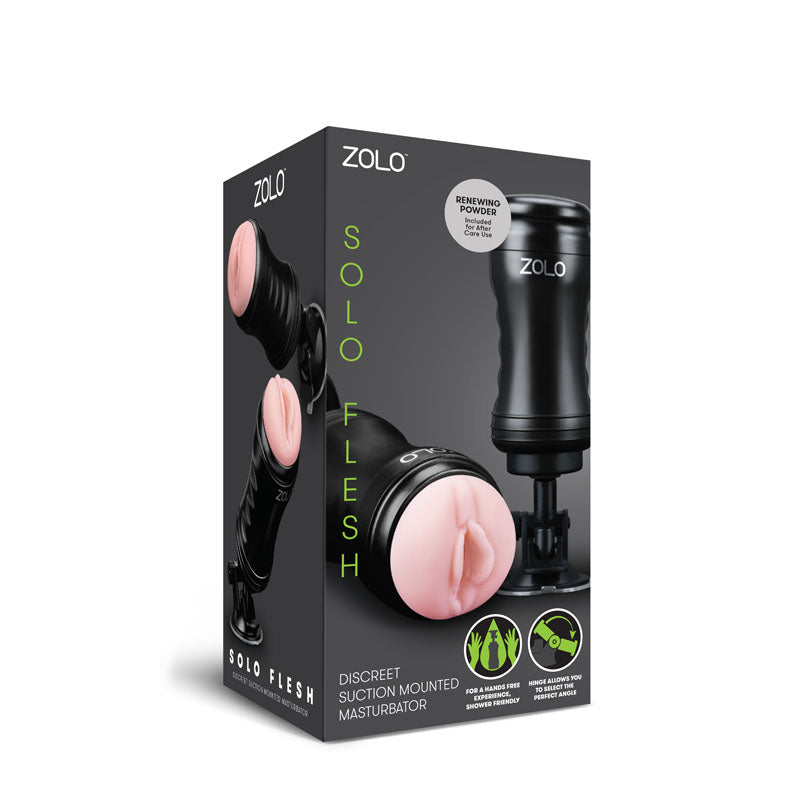 Zolo Solo Flesh - Flesh Vagina Stroker with Suction Base - ZO-6017