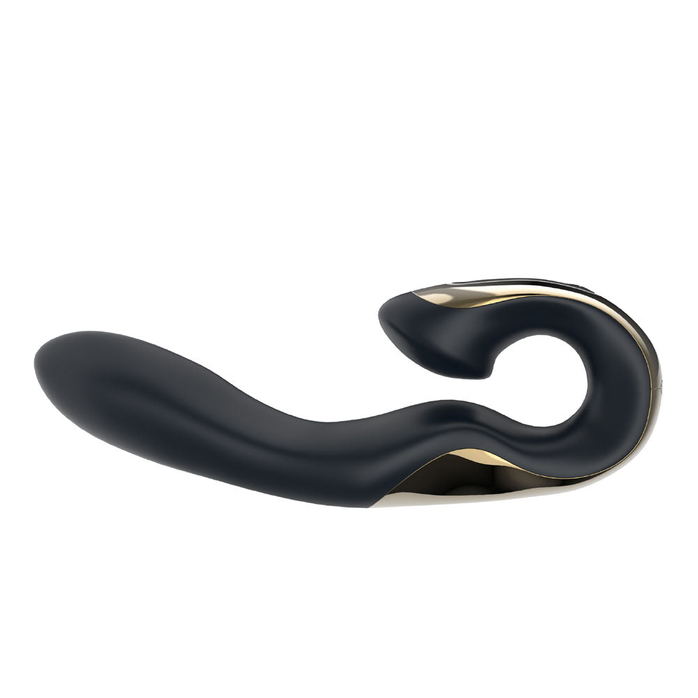 Zini Roae Special Edition - Black/Gold - Black/Gold 19.5 cm USB Rechargeable Vibrator - ZV011